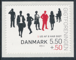 DENMARK/Dänemark 2011, "Rheumatism" 5,50+.50 Perf. 13½ Self-adhesive Single From Booklet (serpentine Roulette)** - Unused Stamps