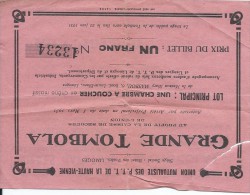 Billet De Tombola/Union Mutualiste Des PTT De La Haute Vienne/Imprimerie Grandjean/Limoges/ 1931       VPN5 - Unclassified