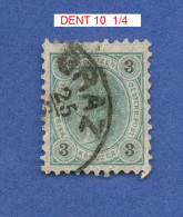 1890 - 96  N° 48  CHIFFRES NOIRS DENTELÉ 10  1/4   OBLITÉRÉ - Errors & Oddities