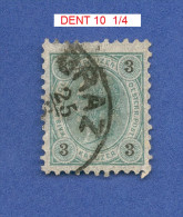1890 - 96  N° 48  CHIFFRES NOIRS DENTELÉ 10  1/4   OBLITÉRÉ - Abarten & Kuriositäten