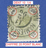 1891  N° 61  CHIFFRES NOIRS DENTELÉ 10  1/4  OBLITÉRÉ - Abarten & Kuriositäten