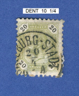 * 1891  N° 61  CHIFFRES NOIRS 20 DENTELÉ 10  1/4 DOS CHARNIÈRE PAPIER OBLITÉRÉ - Abarten & Kuriositäten