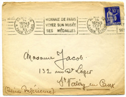 FRANCE 1939 - Cover With Publicity Postmark "MONNAIE DE PARIS VOYEZ SON MUSEE SES MEDAILLES" - Covers & Documents