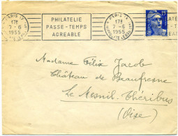 FRANCE 1955 - Cover With Adv. Postmark "PHILATELIE PASSE-TEMPS AGREABLE" - Briefe U. Dokumente