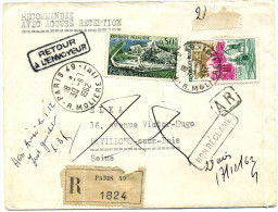 FRANCE 1962 - Cover From Paris Returned To Sender "RETOUR A L´ ENVOYEUR" (2 Scans) - Covers & Documents