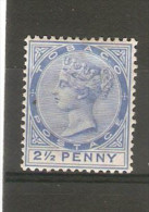 TOBAGO 1882 - 1884 2½d  Bright Blue SG 16a LIGHTLY MOUNTED MINT Cat £15 - Trinidad Y Tobago