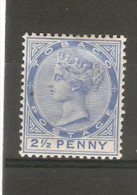 TOBAGO 1882 - 1884 2½d  Bright Blue SG 16a LIGHTLY MOUNTED MINT Cat £15 - Trindad & Tobago (...-1961)
