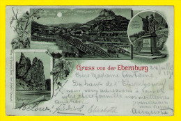 Gelaufen 1898 GRUSS Von Der EBERNBURG Bad Münster A Stein * RHEINGRAFENSTEIN DENKMAL Litho Lithographie Scheffel 3287 - Bad Muenster A. Stein - Ebernburg