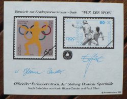 ALLEMAGNE Escrime, Bloc Commemoratif, Epreuve  "FUR DEN SPORT" Emis En 1992. ** MNH (3) - Fencing