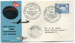 GROENLAND LETTRE DEPART SDR. STROMFJORD 15 NOV. 1954 POUR LE DANEMARK - Storia Postale