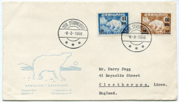 GROENLAND LETTRE DEPART SDR. STROMFJORD 8-3-1956 POUR LA GRANDE-BRETAGNE - Storia Postale