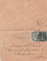 Yvert  Entier Postal 140 CL 2 Semeuse + 111 Blanc Sur Carte Lettre Marseille Capucines 1925 - Letter Cards