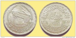 EGYPT - 1 Pound 1968 Assuan Dam - 25 G Silver .720 - Mintage 100,000 UNC - Egypt