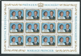 1981 LUSSEMBURGO MATRIMONIO MINIFOGLIO MNH ** - VA50 - Blocks & Sheetlets & Panes