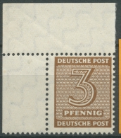 SBZ West-Sachsen 1945 Ziffern 126 X W A Ecke Oben Links Aus ZD-Bogen Postfrisch - Nuovi