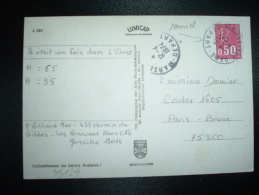 CP TP MARIANNE DE BEQUET 0,50 OBL.12-4-1974 MARSEILLE GARE DEPART (13) - 1971-1976 Marianne (Béquet)