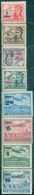 JK0866 Czechoslovakia 1949 Airline Tickets Pilots And Charles Bridge Overprint 8v MNH - Neufs