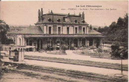 Delcampe - FIGEAC 1721 LA GARE VUE INTERIEURE LES JARDINS - Figeac