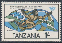 Tanzania 1984 Mi 246 YT 247 SG 405 ** Icarus - Greek Mythology - 40th Ann.Int. Civil Organization (ICAO) - Mitología