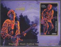Sheet III, Tanzania Sc1312 Music, Singer Carlos Santana, Guitar, Musique, Chanteur - Singers