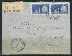 GUADELOUPE 1949 N° Timbres France Usages Courants Obl. S/Lettre Recommandée - Lettres & Documents