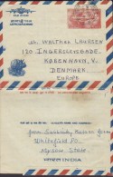 India Airmail Postal Stationery Ganzsache Entier Aerogramme WHITEFIELD 1971 Cover Brief Denmark Rhinoceros Cachet - Aerogrammi