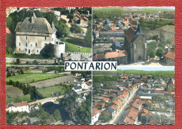 CPA  23 PONTARION Multivues 4 Chateau - église - Pont Sur Thaurion - Route Nationale - Pontarion