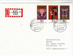 BRD Brief-Kuvert, Stempel Köln, Kuvert Mit Eingedrucktem R-Zettel Köln Flughafen, 1977 - Autres & Non Classés