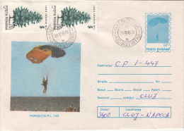 25885- PARACHUTTING, R.L. 12/2 PARACHUTTE, COVER STATIONERY, 1995, ROMANIA - Fallschirmspringen