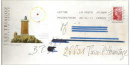 Lettre PAP  De  "  Les Triagoz   "  ( 22 )   Du  26 - 04 - 2011  Sur Facsimilé   N° 4230  Ou  4413 - PAP : Bijwerking /Beaujard