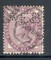 GB, Victoria  1d  With Perfin &acute;A E B&acute; - Used Stamps