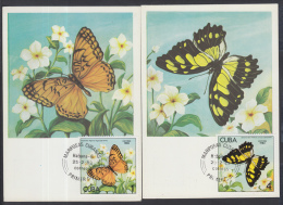 TMA-1 CUBA.1982. TARJETAS MAXIMAS. MAXIM CARD. MARIPOSAS. BUTTERFLIES COMPLETE SET. - Tarjetas – Máxima