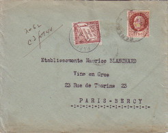 GARD - GENERAC - LETTRE TAXEE A 1F - EN 1943 - COLLECTION TYPE PETAIN. - 1859-1959 Covers & Documents