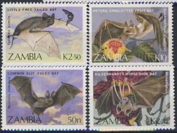 MDA-BK1-446 MINT ¤ ZAMBIA 1989 4w In Serie ¤  VLEERMUIZEN CHAUVE-SOURIS BATS FLEDERMÄUSE - Fledermäuse