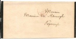 BELGIQUE - Rare 1848 MOURNING - DEUIL ENTIRE Sent To POPERINGHE -POPERINGE- CDS Reception At Back - 1830-1849 (Belgique Indépendante)