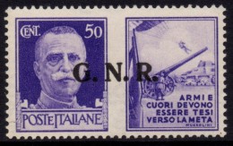 Italy Socialist Republic - 1944 GNR Propaganda 50 Cent. (**) - Kriegspropaganda