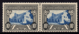 South Africa - 1933-48 Hyphenated Pictorials 10s Pair Blue And Charcoal (*) # SG 64ca - Nuovi