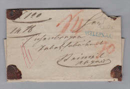 Heimat LU WILLISAU Langstempel Blau 1854-07-13 B.o.M. Nach Beinwil - ...-1845 Voorlopers