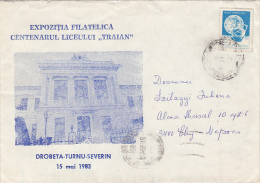 25977- DROBETA TURNU SEVERIN- TRAIAN HIGH SCHOOL, SPECIAL COVER, CERAMICS STAMP, 1983, ROMANIA - Cartas & Documentos