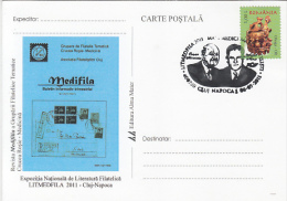 26046- PHILATELIC LITERATURE EXHIBITION, SPECIAL POSTCARD, CERAMICS STAMP, 2011, ROMANIA - Covers & Documents