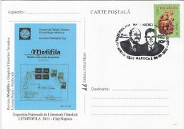 26046- PHILATELIC LITERATURE EXHIBITION, SPECIAL POSTCARD, CERAMICS STAMP, 2011, ROMANIA - Briefe U. Dokumente