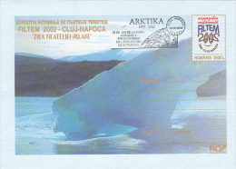 26082- FIRST ARCTIC EXPEDITION TO REACH NORTH POLE WITH A SURFACE SHIP, COVER STATIONERY, 2002, ROMANIA - Spedizioni Artiche