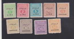 Italy 1943 Allied Military Stamps - Scott # 1N1 .. 1N9 Set Of 9 MNG - Numerals Catalogue $ 19.10 - Occ. Anglo-américaine: Sicile