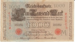 Germany #44b, 1000 Marks Banknote Money Currency, 21 April 1910 Date - 1.000 Mark