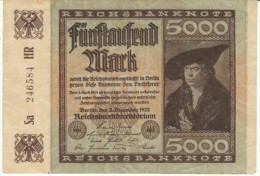 Germany #81a, 5000 Marks Banknote Money Currency, 2 December 1922 Date - 5000 Mark