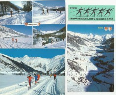 OBERGOMS VS Goms Skiwanderloipe Langlauf Skiwandern 3 Ansichtskarten Und Ein Kleber 1978/79 - Goms