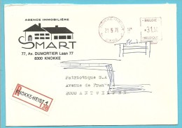 Roodfrankeering  "P 2287" Op Brief Aangetekend Met Stempel KNOKKE-HEIST - 1960-79