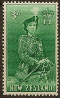 NZ 1953 3/- Green QEII SG 734 UNHM #NP51 - Nuevos