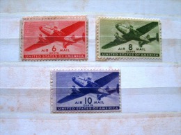 USA Scott # C25 - C27 (mint) = 1.65 $ - Airmail Planes - Otros & Sin Clasificación