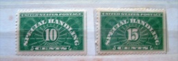 USA 1928 - Special Handling - Scott QE-1 (hinged) - QE-2 (MINT NHM) = 5.25 $ - Pacchi